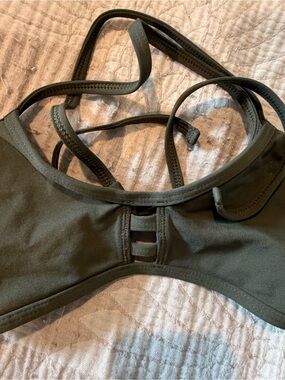 Jolyn Clothing Olive Green Strappy Bikini Top